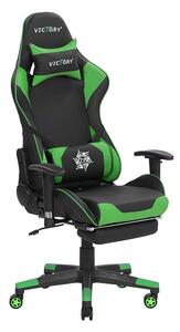 Kancelářská židle VITTORE (syntetická kůže) (černá + zelená). 1019108