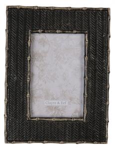 Černý fotorámeček s reliéfem – 10x15 cm