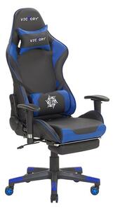 Kancelářská židle VITTORE (syntetická kůže) (černá + modrá). 1019109