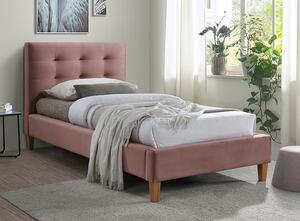 Jednolůžková postel TEXAS Velvet | 90 x 200 cm Barva: Staroružová / Bluvel 52