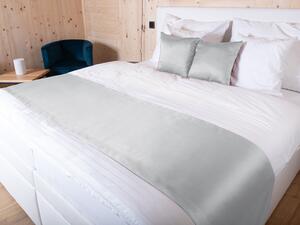 Biante Saténový přehoz/běhoun na postel Satén LUX-011 Stříbrný 60x200 cm