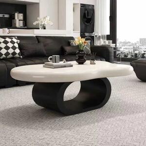 LuxuryForm DESIGN Konferenční stolek DECO 120 × 79 cm – bílý, černá podnož