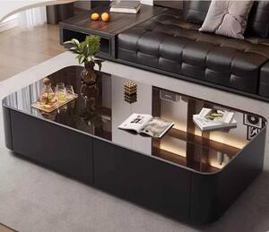 LuxuryForm DESIGN Konferenční stolek ASTON 120 × 60 × 36 cm – černý s tmavou deskou