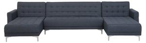 Rohová sedací souprava ve tvaru U ABERLADY (textil) (tmavě šedá). 1019382