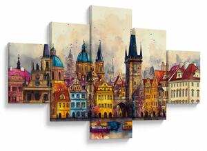 Obraz - Podzim v malovaném městě (125x70 cm)