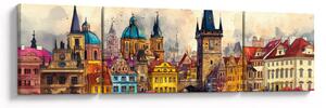 Obraz - Podzim v malovaném městě (170x50 cm)