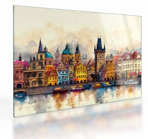 Skleněný obraz - Podzim v malovaném městě (70x50 cm)