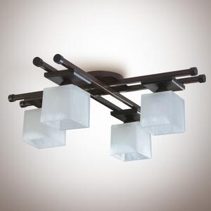 Light for home - Přisazený lustr s čtyřmi stínítky v krémové hnědě 14666 