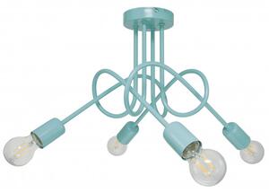Light for home - Závěsné svítidlo 1001/4PT MONDO, 4xE27/60W,, 4xE27/60W, E27, pastelová tyrkysová