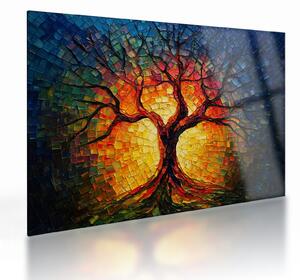 Skleněný obraz - Strom života v mozaice (70x50 cm)
