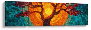 Obraz - Strom života a slunce v mozaice (170x50 cm)