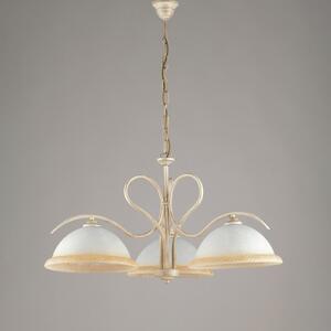 Light for home - Kovový lustr BL142-3-AV Miranda, 3 X 60 Watt Max, slonová kost, zlatá, 3 X 60 W, E27, Slonová kost, zlatá