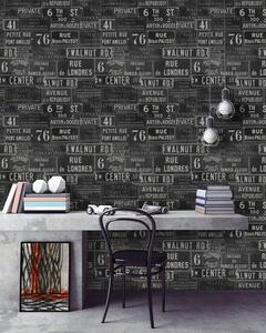 Mind the Gap WP 20037 Vintage Signs Anthracite