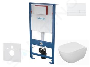 Kielle Set předstěnové instalace, klozetu Oudee, sedátka softclose a tlačítka Gemini I, lesklá bílá 30505SS66