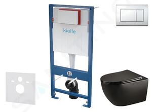 Kielle Set předstěnové instalace, klozetu Gaia, sedátka softclose a tlačítka Gemini III, lesklý chrom 30505SS44