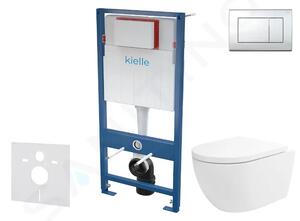 Kielle Set předstěnové instalace, klozetu Oudee Vortex, sedátka softclose a tlačítka Gemini III, lesklý chrom 30505SS76