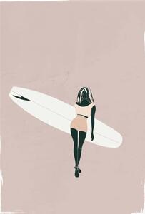 Ilustrace Pastel colour fashion surf illustration, LucidSurf