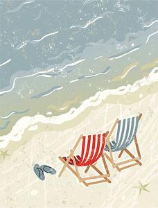 Ilustrace Deck Chairs on the Beach, MHJ