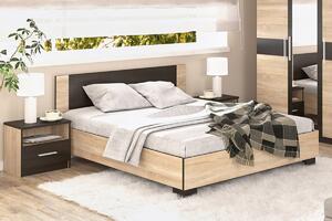 VerDesign VALENTÝNA, manželská postel 160 sonoma/wenge