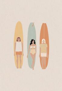 Ilustrace Longboard surf competition, vector illustration, LucidSurf