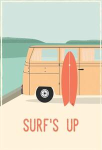 Ilustrace Surf´s up - retro vintage surf., LucidSurf