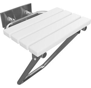 Bemeta Design HELP: Sprchové sedátko, sklopné, s nohou, s krytkou, nerez, mat, bílý plast - 301207182
