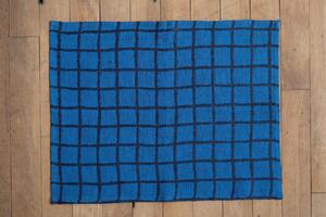 Lněné prostírání Rutig Blue/Black 47 x 37 cm