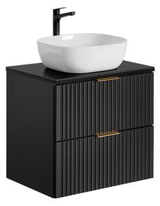 Koupelnová skříňka s umyvadlem a deskou ADEL Black DU60/1 | 60 cm