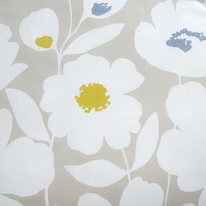 Bílo-béžové povlečení na jednolůžko 135x200 cm Craft Floral - Catherine Lansfield