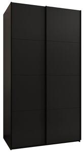 Šatní skříň LUX 1 s posuvnými dveřmi, 130×245,5×64 Černá / černé