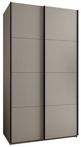 Šatní skříň LUX 1 s posuvnými dveřmi, 130×245,5×64 Kašmír / černé