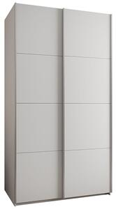 Šatní skříň LUX 1 s posuvnými dveřmi, 130×245,5×64 Bílá / stříbrné