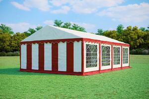 Párty stan 5x8 m PREMIUM - ohnivzdorný barva Červeno-bílá