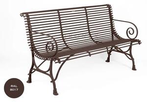 Kovová lavice Arras B3 Barva: Ruby Red - RAL 3003, Galvanizace: Nic