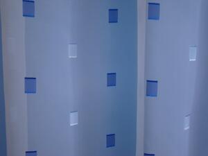 Záclona 1150-07 výška 170cm modré kostky -