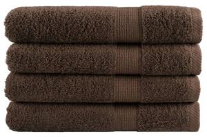 Prémiové saunové osušky SOLUND 4 ks hnědé 80x200 cm 600 g/m² 137243