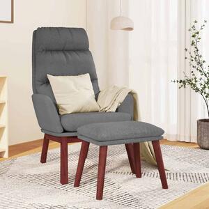 Relaxační křeslo se stoličkou světle šedé textil 3097563