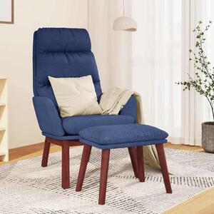Relaxační křeslo se stoličkou modré textil 3097567