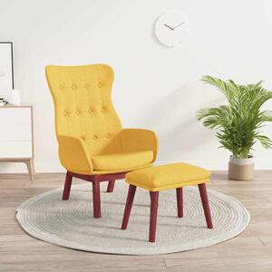 Relaxační křeslo s podnožkou hořčicově žluté textil 3097730