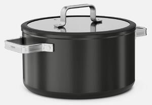 Fabini Kastrol Meda 5.0 Standard, ø 24 cm (5,4 l) - Nepřilnavý kastrol s keramickým povrchem s poklicí, černý
