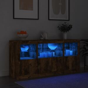 Příborník s LED osvětlením kouřový dub 142,5 x 37 x 67 cm 3209069