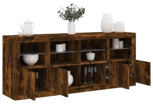Příborník s LED osvětlením kouřový dub 163 x 37 x 67 cm 3209076