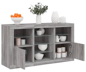 Příborník s LED osvětlením šedý sonoma 123 x 37 x 67 cm 3209084