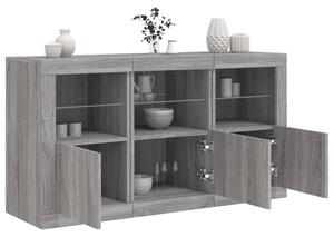 Příborník s LED osvětlením šedý sonoma 123 x 37 x 67 cm 3209063