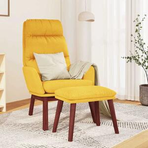 Relaxační křeslo se stoličkou hořčicově žluté textil 3097570
