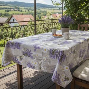 Bavlněný ubrus Levandule s kopretinami Barva Fialová Rozměry 40x100 cm