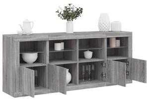 Příborník s LED osvětlením šedý sonoma 163 x 37 x 67 cm 3209077