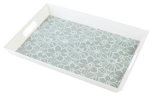 Livarno home Podnos, 50 x 35 cm (květy šedá) (100385634001)