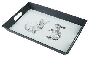 Livarno home Podnos, 50 x 35 cm (králíci černí) (100385634002)