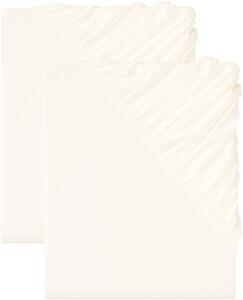 Livarno home Sada napínacích prostěradel z mikrovlákna Renforcé, 90-100 x 200 cm, 2dílná, bílá (800008707)
